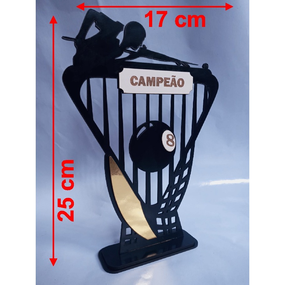 troféu campeão de sinuca em Oferta na Shopee