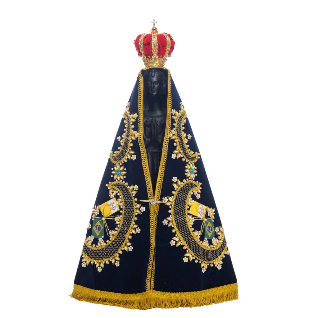 Imagem Nossa Senhora Aparecida 70cm Terra Cota c/Coroa Broche Folheado | Resina
