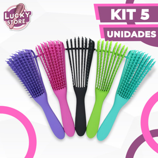 Kit 5 Escovas Polvo para cabelo - Anti Frizz em Oferta na Shopee