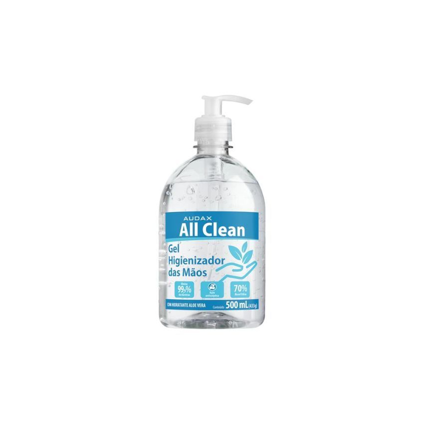 Álcool em gel 500ml All Clean Audax Pump apertar