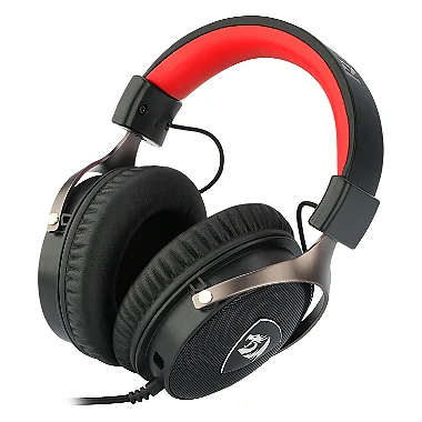 Headset gamer Redragon - Icon H520 - Surround 7.1, Case para transporte, Earpads em couro sintético, Multiplataforma