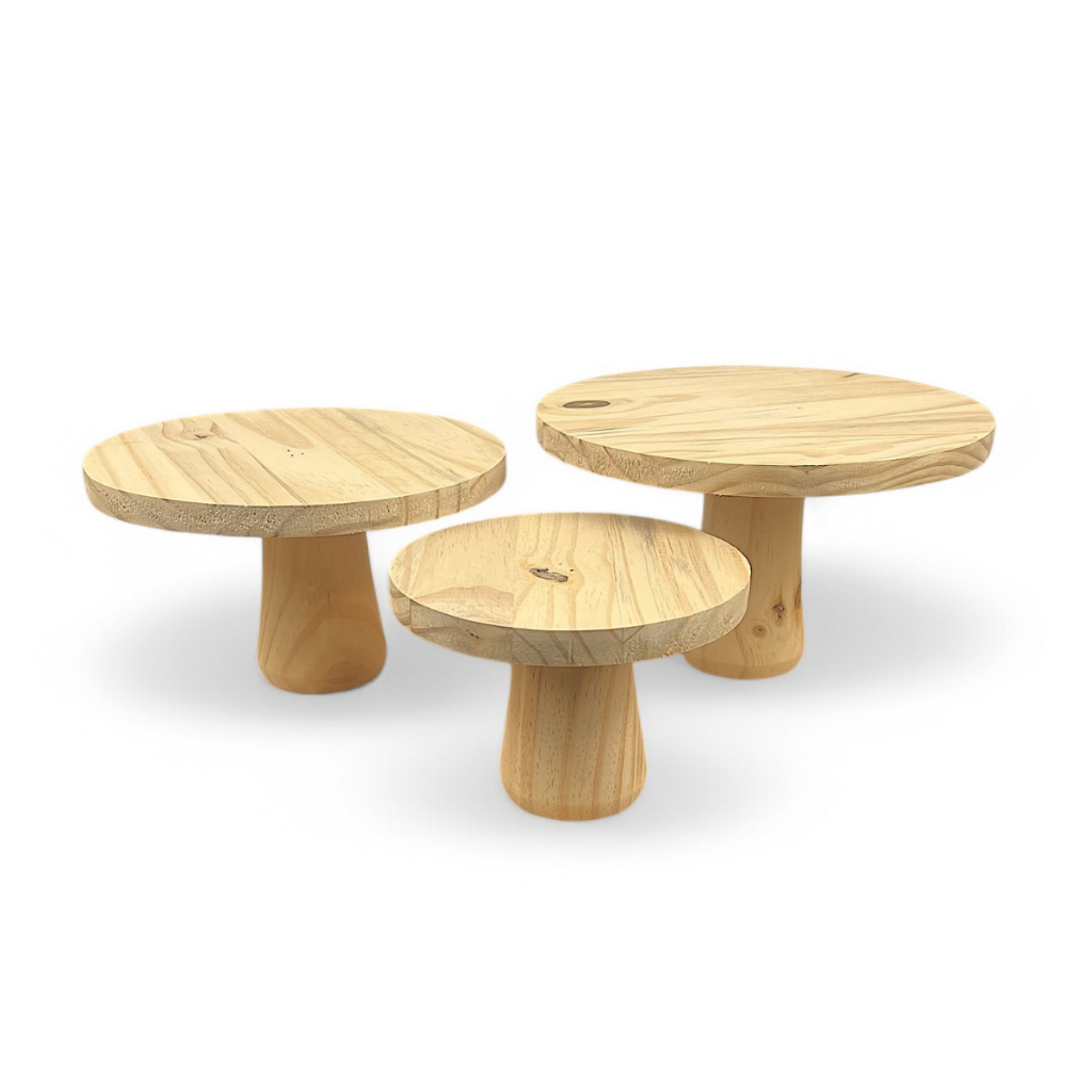 Kit Trio Boleira Cogumelo Pinus Decoração Mesa em Oferta na Shopee