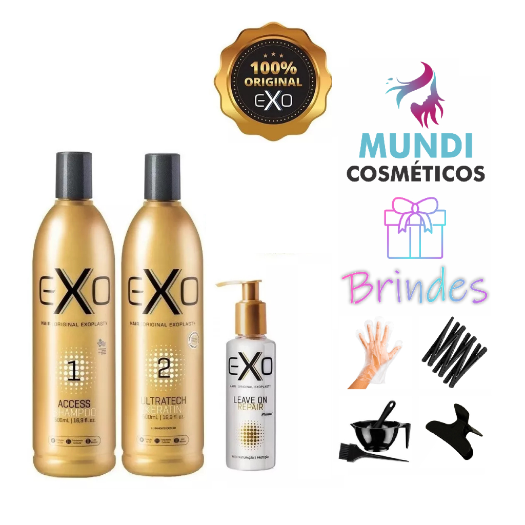 Kit Exoplastia Alisamento 2x 500ML + Leave On Repair 140ml