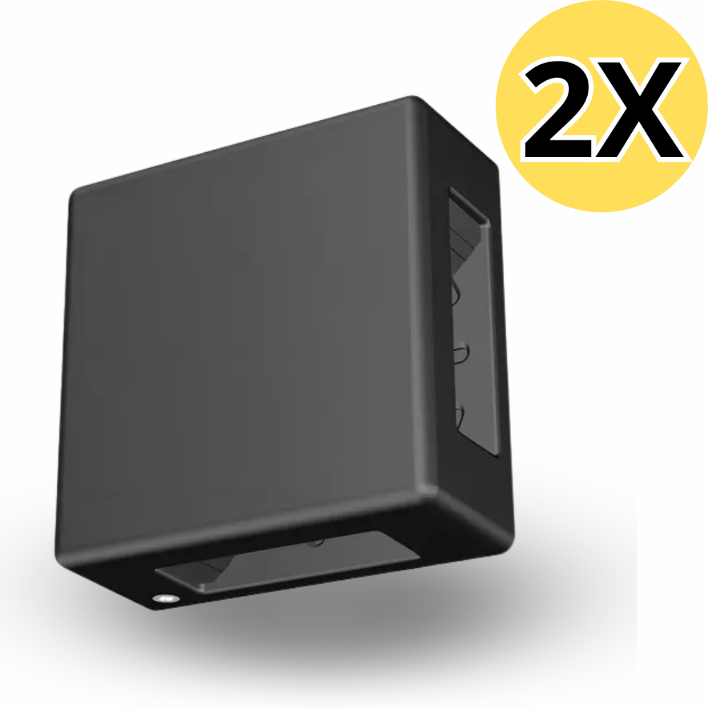 Kit 2 Luminária Arandela LED 4 Focos Preta ou Branca Kian IP65 6w Luz Amarela 3000K