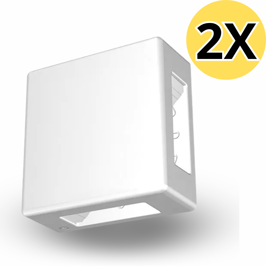 Kit 2 Luminária Arandela LED Kian IP65 4 Focos 6w Preta ou Branca