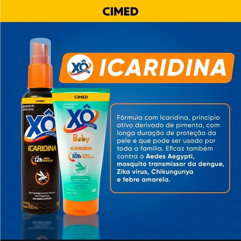 Kit repelente mãe e filho protegidos com Xô insetos icaridina 25% spray 100ml + Baby icaridina gel 100ml.