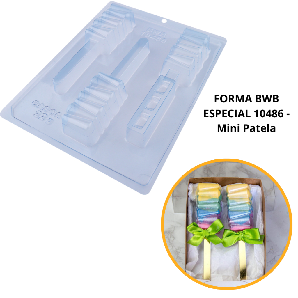 1~4 Forma bwb MINI PALETA CONE 70G especial com silicone 3 partes para chocolate Cód. 10486