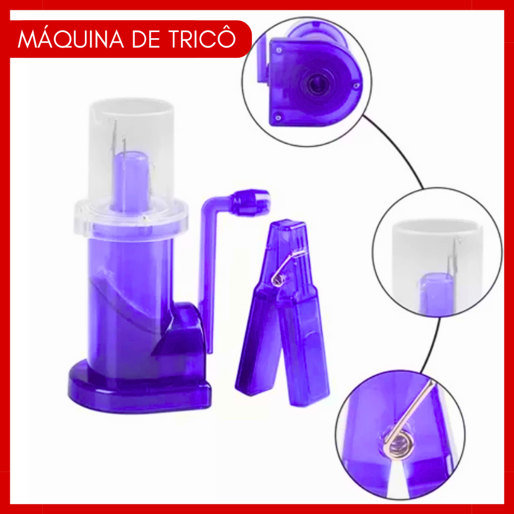 Máquina De Tricô Tricotin Rabo De Gato Tear Manivela Desenho