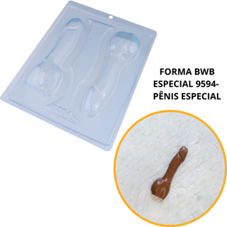 1~4 Forma BWB Com Silicone P-E-N-I-S (3 partes) Para Chocolate Cód. 9594 - Especial 160g. em Oferta na Shopee