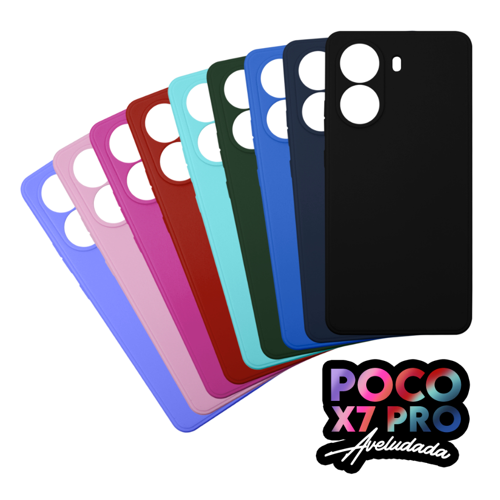 Capa Capinha Case Premium Silicone Aveludada Veludo Cover para Novo Xiaomi Poco X7 Pro tela 6.67 pol
