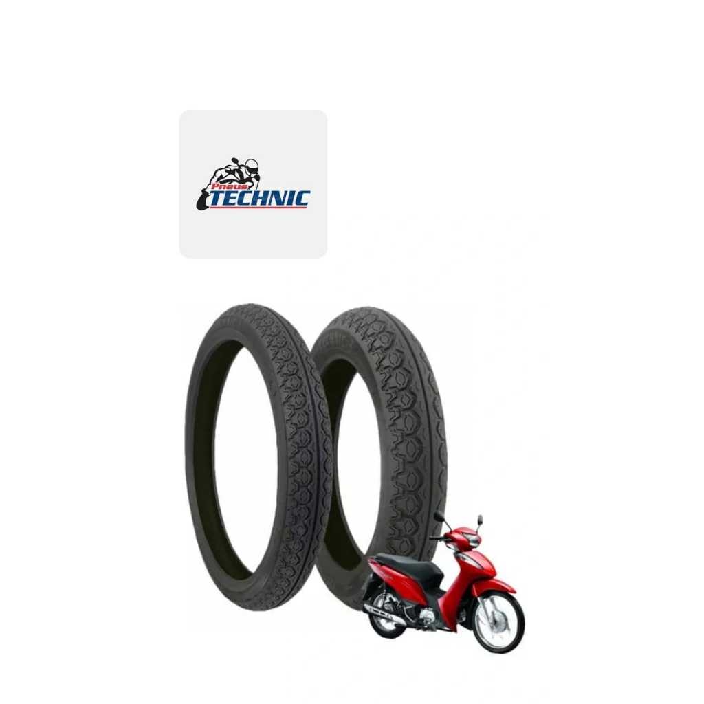 Pneu 80/100-14 + 60/100-17 Technic Tiger Biz 125 Pop