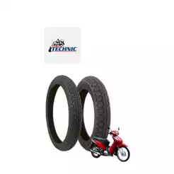 Pneu 80/100-14 + 60/100-17 Technic Tiger Biz 125 Pop