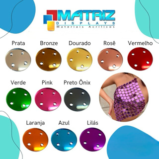 Chaton C/furos Acrílico Espelhado 100 Pçs Redondas 2cm em Oferta na Shopee