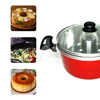 Panela 3 em 1 Multiuso a Vapor, panela de pudim em Alumínio com Tampa de Vidro em Oferta na Shopee