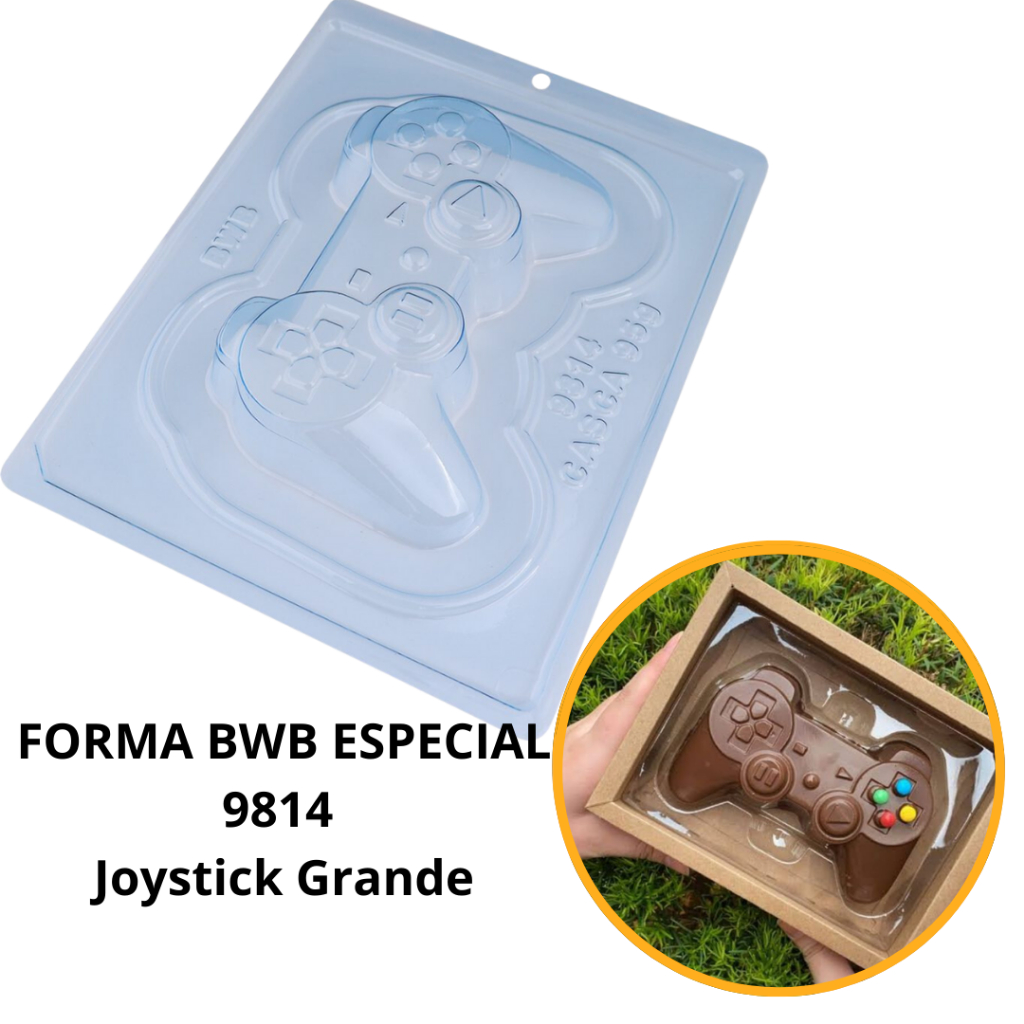 1~4 Forma BWB Com Silicone (3 partes) Para Chocolate Cód. 9814 - Joystick Grande 325g. (CHOCO) em Oferta na Shopee