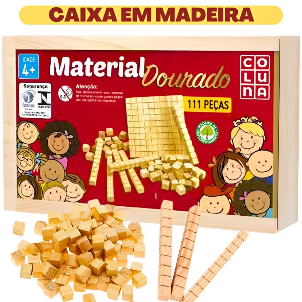 MATERIAL DOURADO 111 Peças E Caixa De Madeira