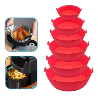 Kit C/6 Formas De Silicone Antiaderente Com Alça Para Air Fryer em Oferta na Shopee