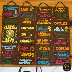 Placa Decorativa Frases Bíblicas Quadro Decoração Casa Sala Cozinha Quarto