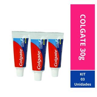 Kit 3 Mini Pasta De Dente Colgate 30g para Bolsa, Necessaire