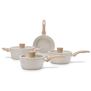 Jogo Panelas Brinox 4 Peças Sirius Life Ceramic Indução Vanilla