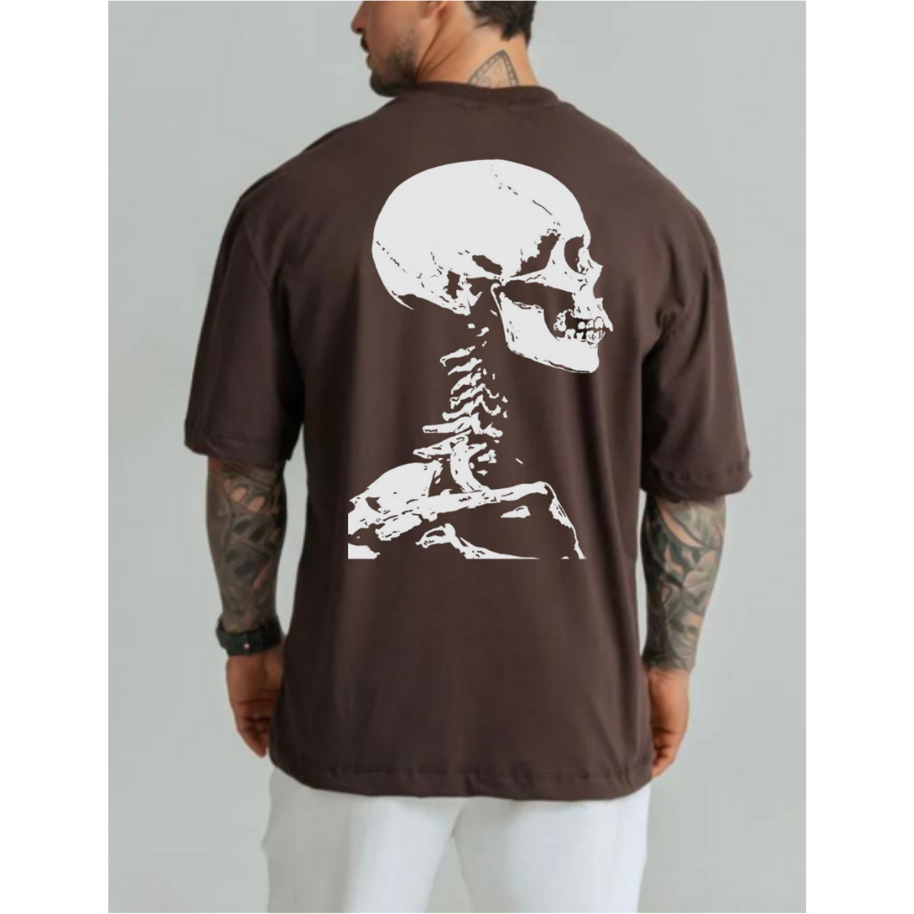 Camisa Masculina Oversized Com Estampa Streetwear Detalhada