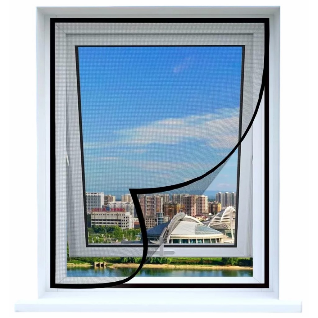 Tela Mosquiteira com Velcro Telinha para Janela Contra Insetos e Dengue Tela Resistente Removível Branca Preta Cinza