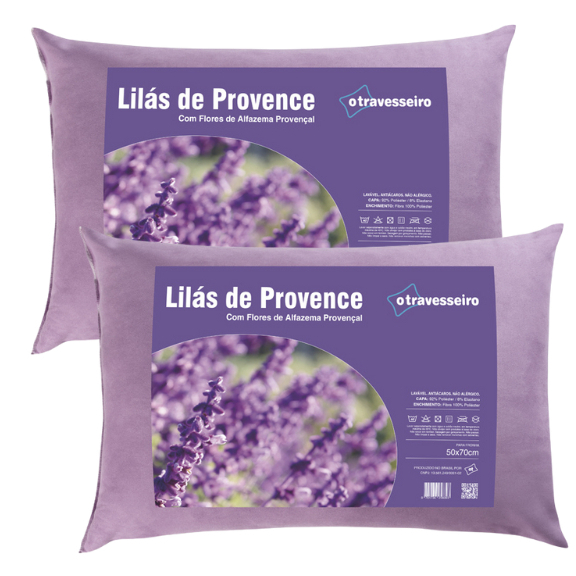 Kit 2 Travesseiro Antialergico com Aromaterapia Lavanda 50x70 Toque Aveludado Ajuda na Ins...