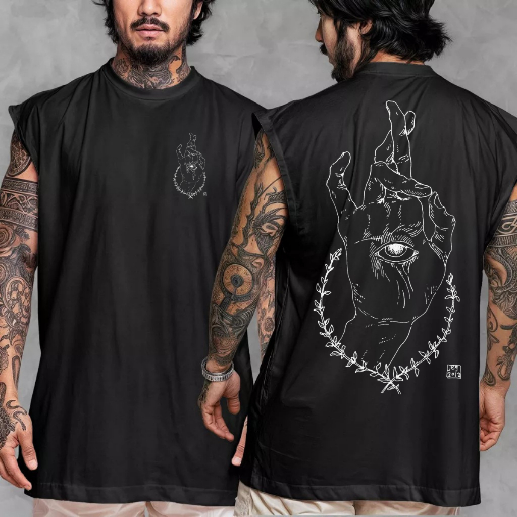 Camiseta Regata Masculina Oversized Streetwear Estampada Casual Larga Treino