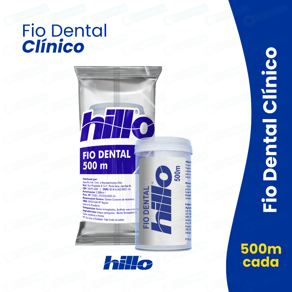 Fio Dental 500 metros Hillo Econômico Uso Diário e Longa Duração em Oferta na Shopee