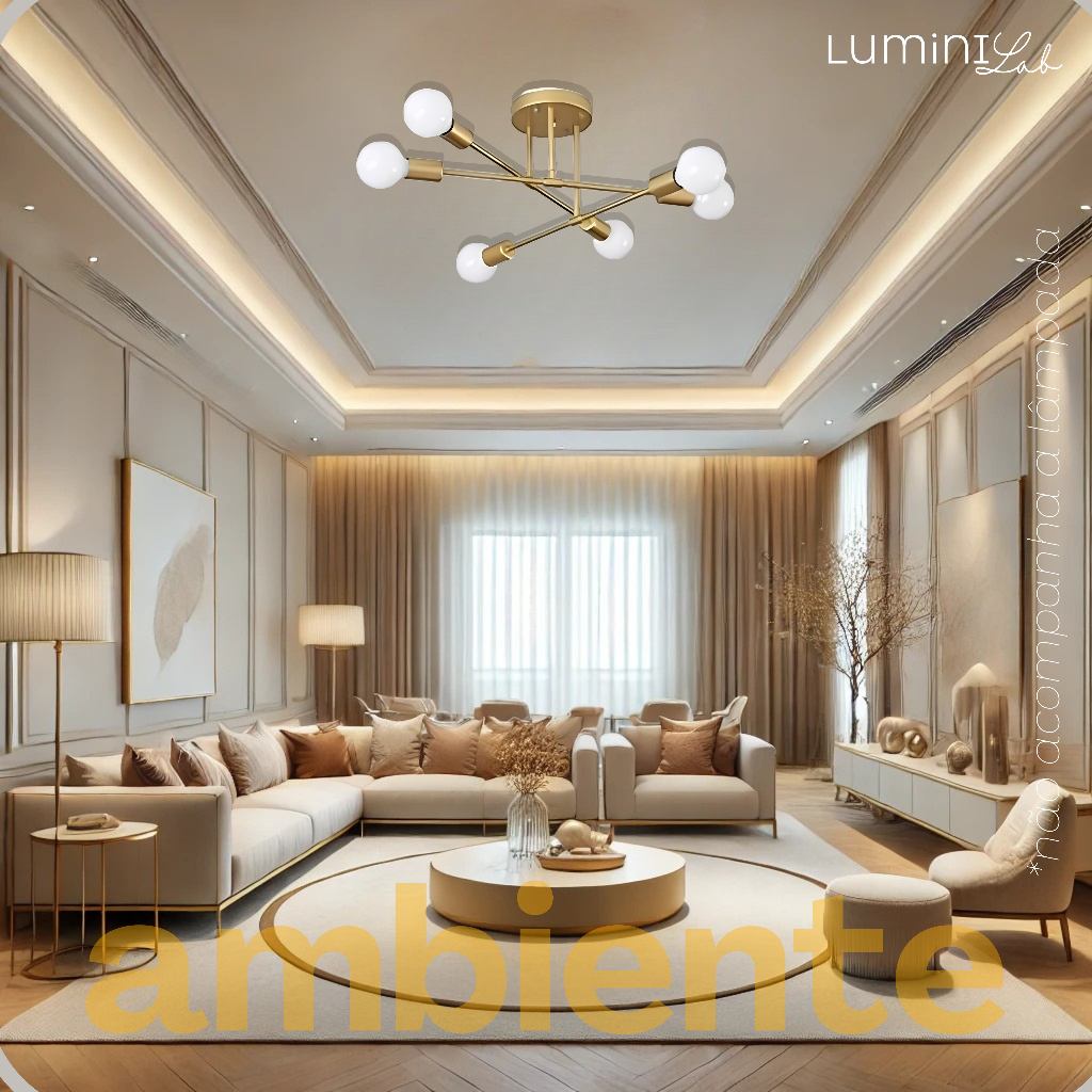 Pendente Lustre Sputnik Prêmio 6 Lampadas para sala salão cozinha quarto