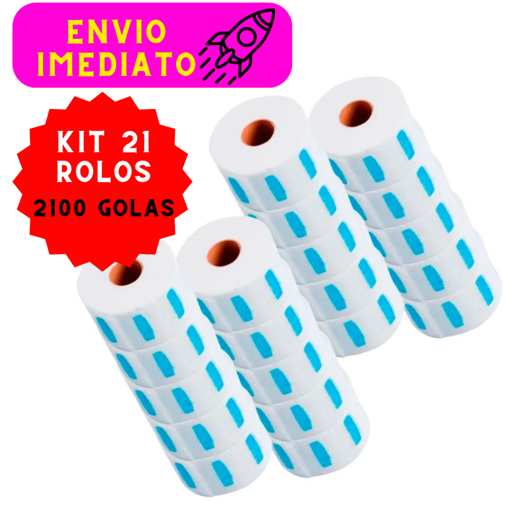 Kit 21 Rolos de Golas Higiênicas Indispensável 2100 Unidades de Golas Impermeável Alto Colante