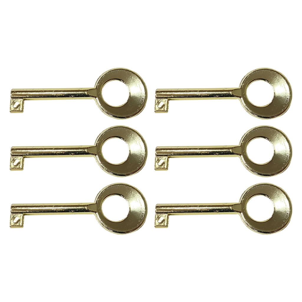 Kit 6 Chaves Douradas Coloniais para Móveis Antigos – Cômoda, Armário, Guarda-Roupa e Gavetas