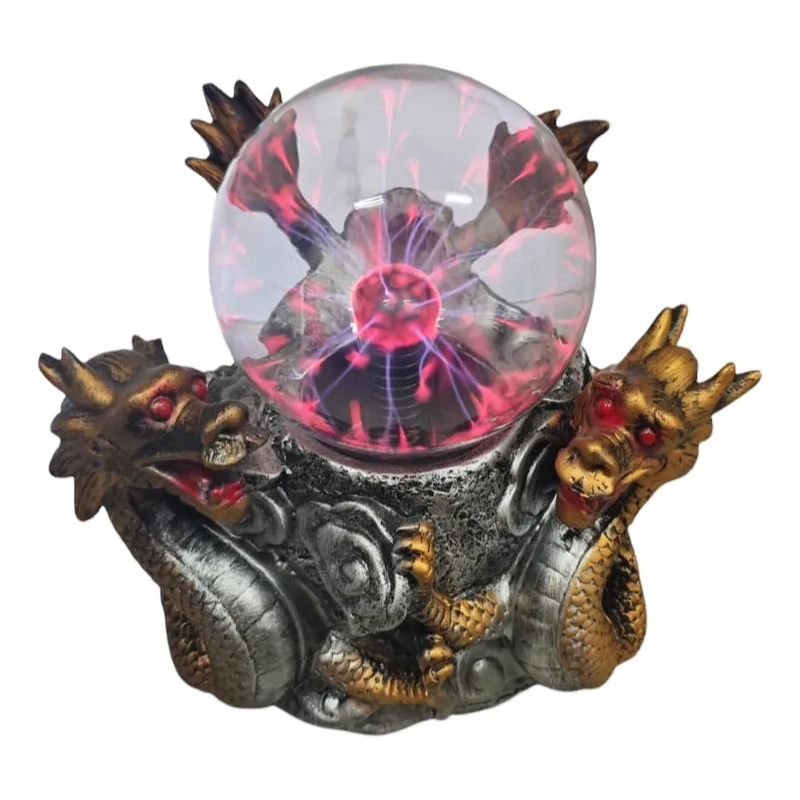 Globo De Plasma Dragão Bola Cristal Iluminação Decorativa Resina Luminária tomada