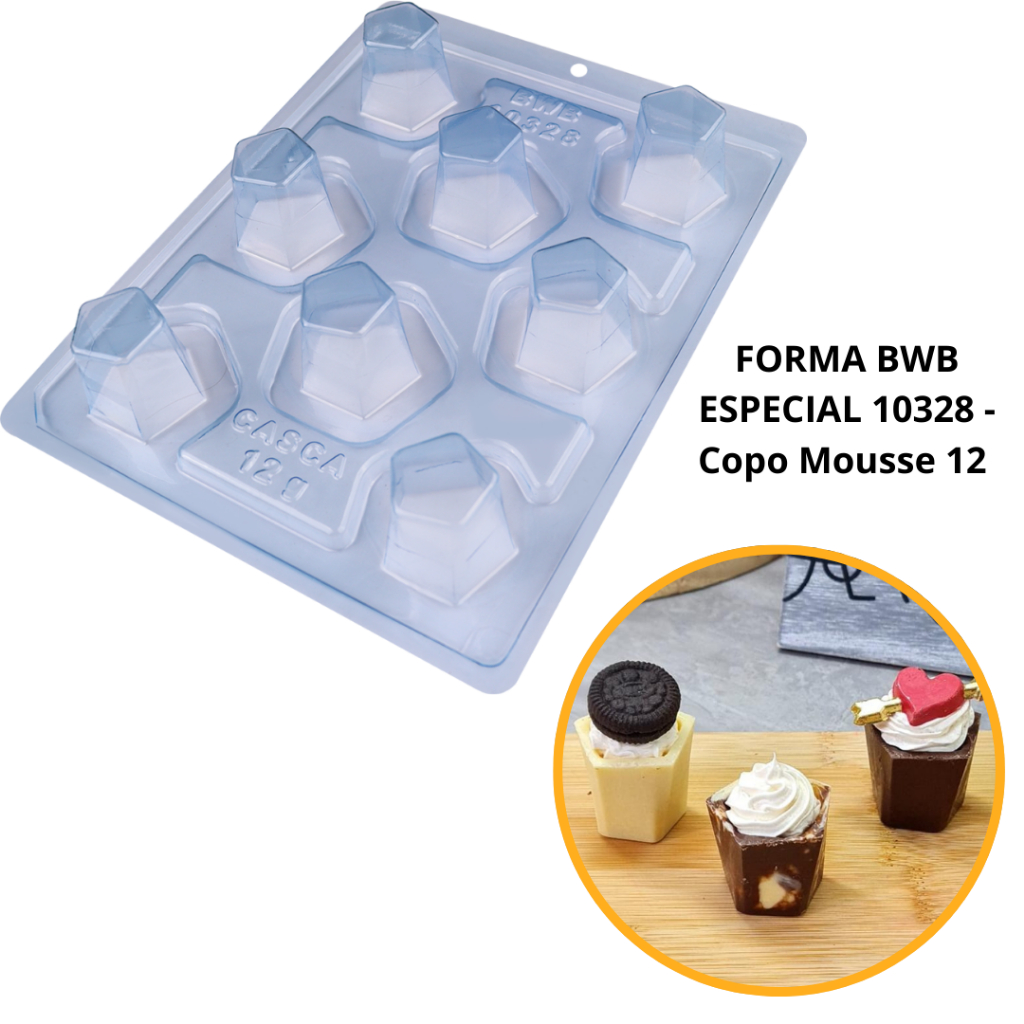 1~4 Forma Silicone Bwb 3 Partes COPO MOUSSE 12 COD:10328 (Bwb Especial) (CHOCO) em Oferta na Shopee