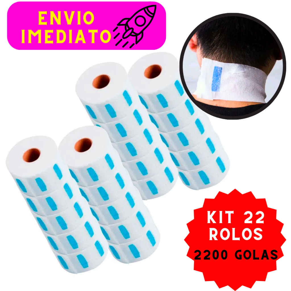 Kit 22 Rolos de Golas Higiênicas Impermeável Indispensável Contém 2200 Unidades de Golas