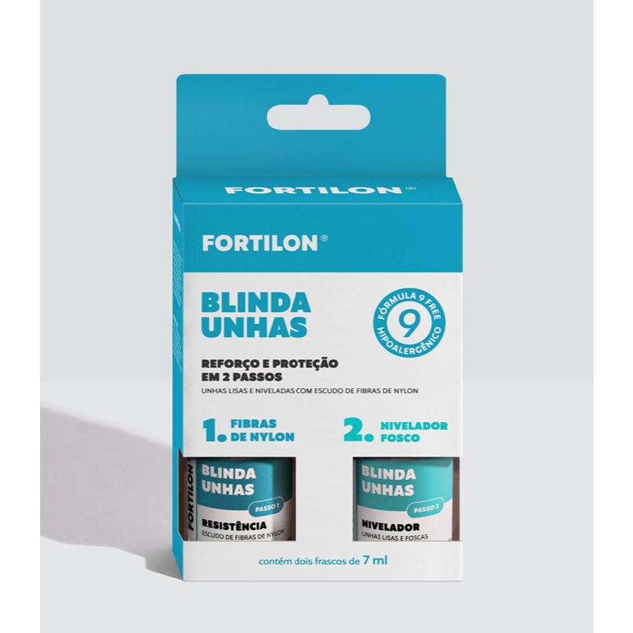 DAILUS FORTILON BLINDAGEM - KIT TRATAMENTO BLINDA UNHAS (FIBRAS DE NAYLON + NIVELADOR FOSCO)