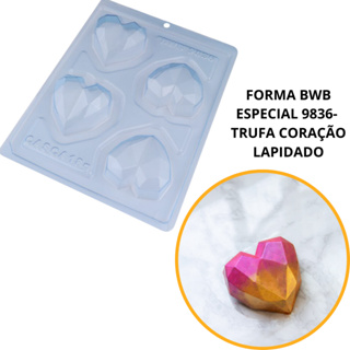 1~4 Forma bwb com silicone (3 partes) cod 9836 - Trufa Coração  65 gramas em Oferta na Shopee