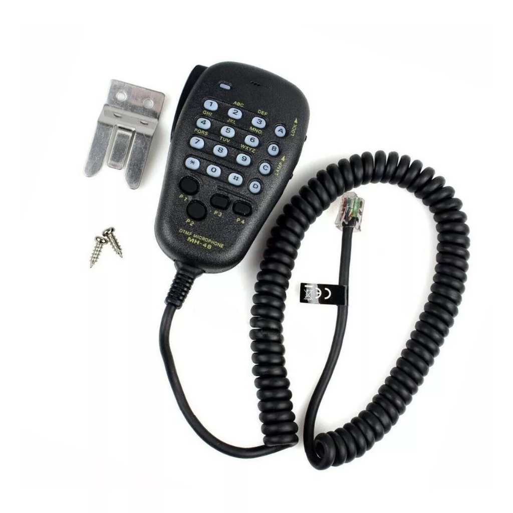 Microfone Ptt Para Radio Yaesu Mh48 P/ Ft1900 Ft1802 Ft2900