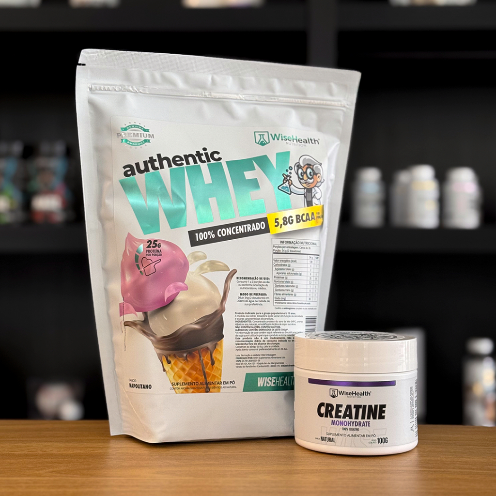 Kit Creatina 100g + Authentic Whey Napolitano 900g - Wise