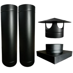 kit chaminé para churrasqueira pré moldada 200mm Preto