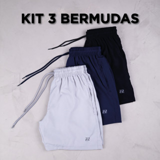Kit 3 Bermudas Masculina Academia Treino