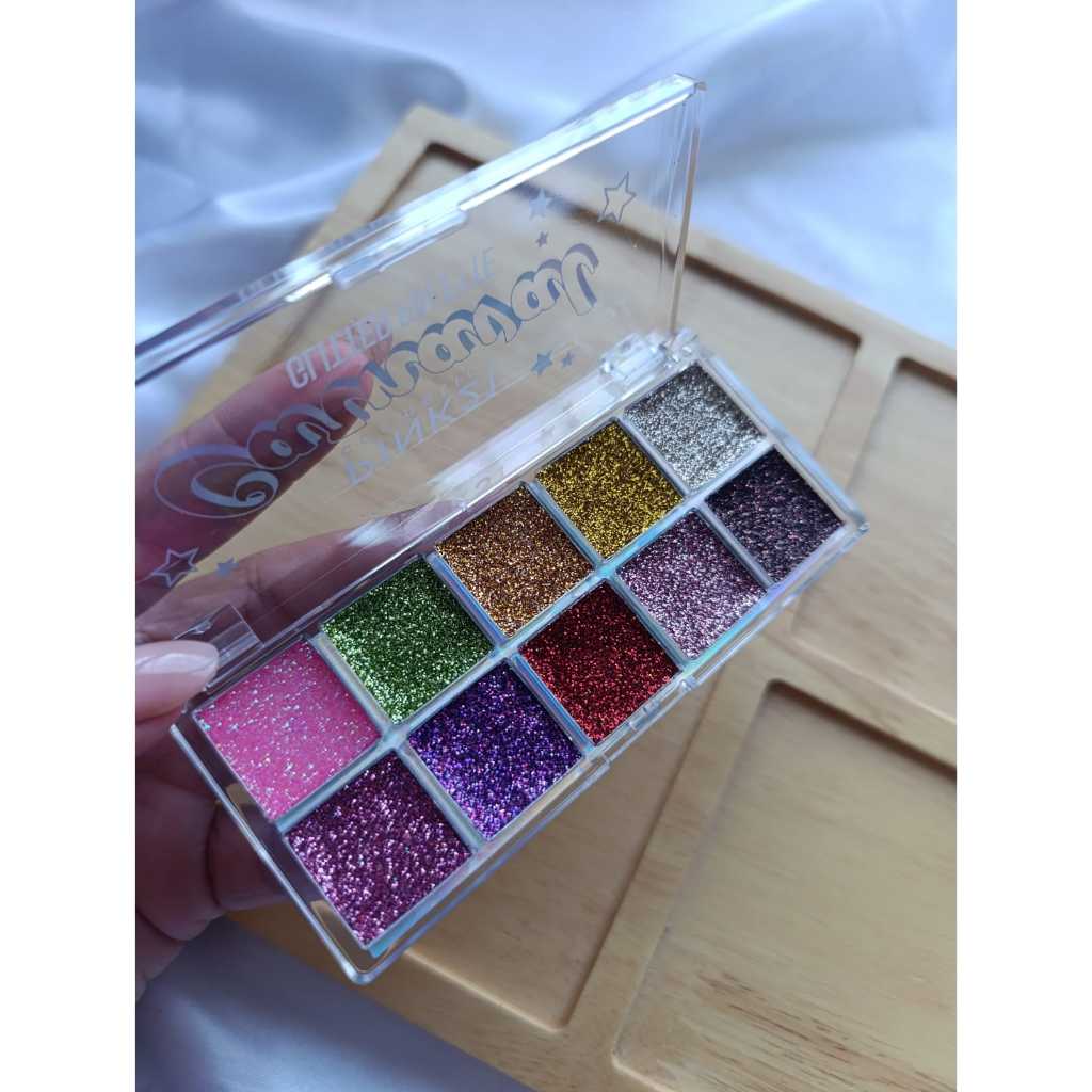Paleta de Glitter com 10 Cores - Pink 21 Carnaval