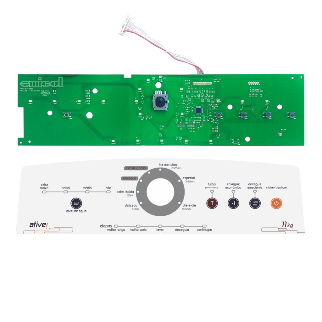 Kit Placa Compatível Maquina Brastemp 11kg Bwb11 + Painel Decorativo