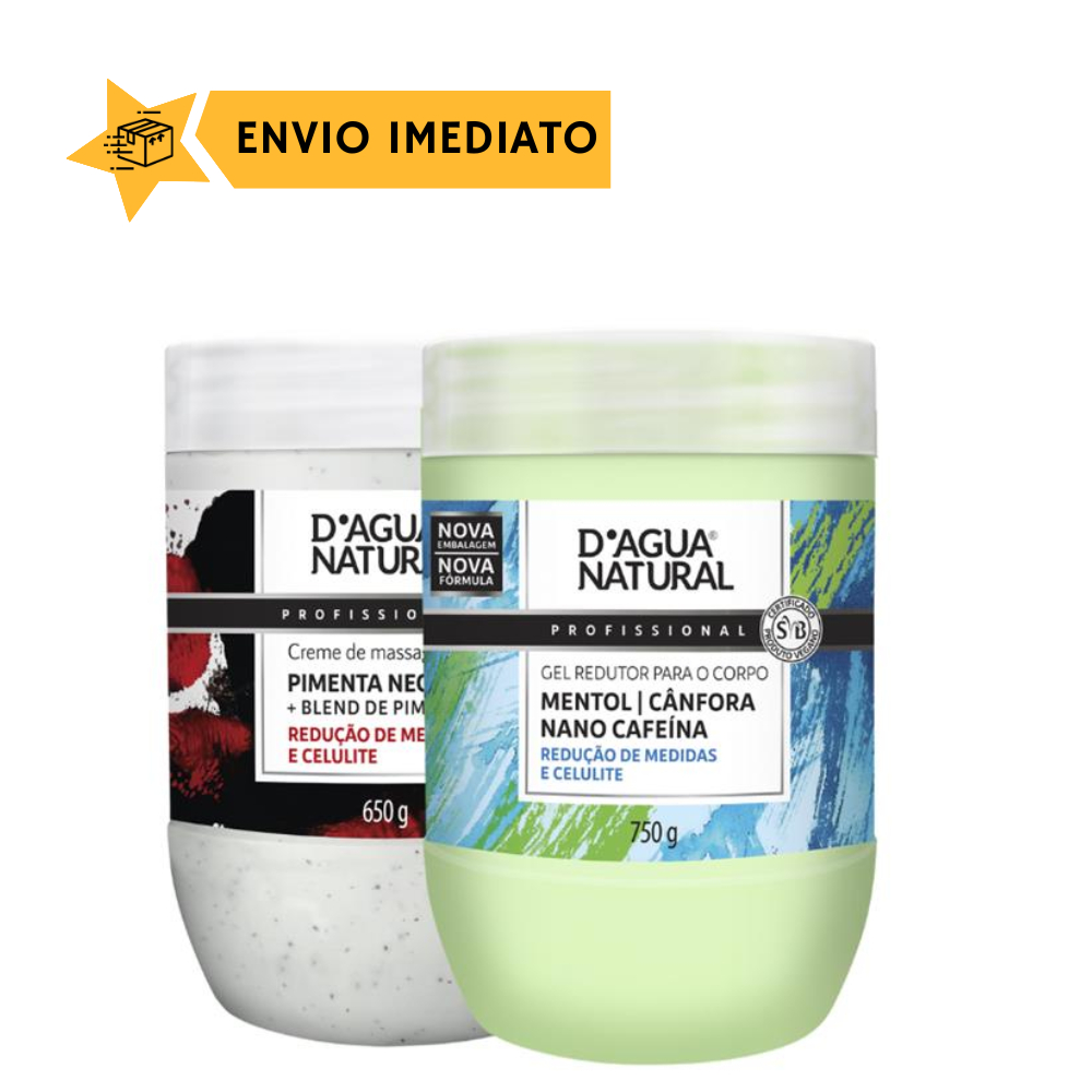 Creme Pimenta Negra 650g + Gel Redutor Cafeina Dagua Natural