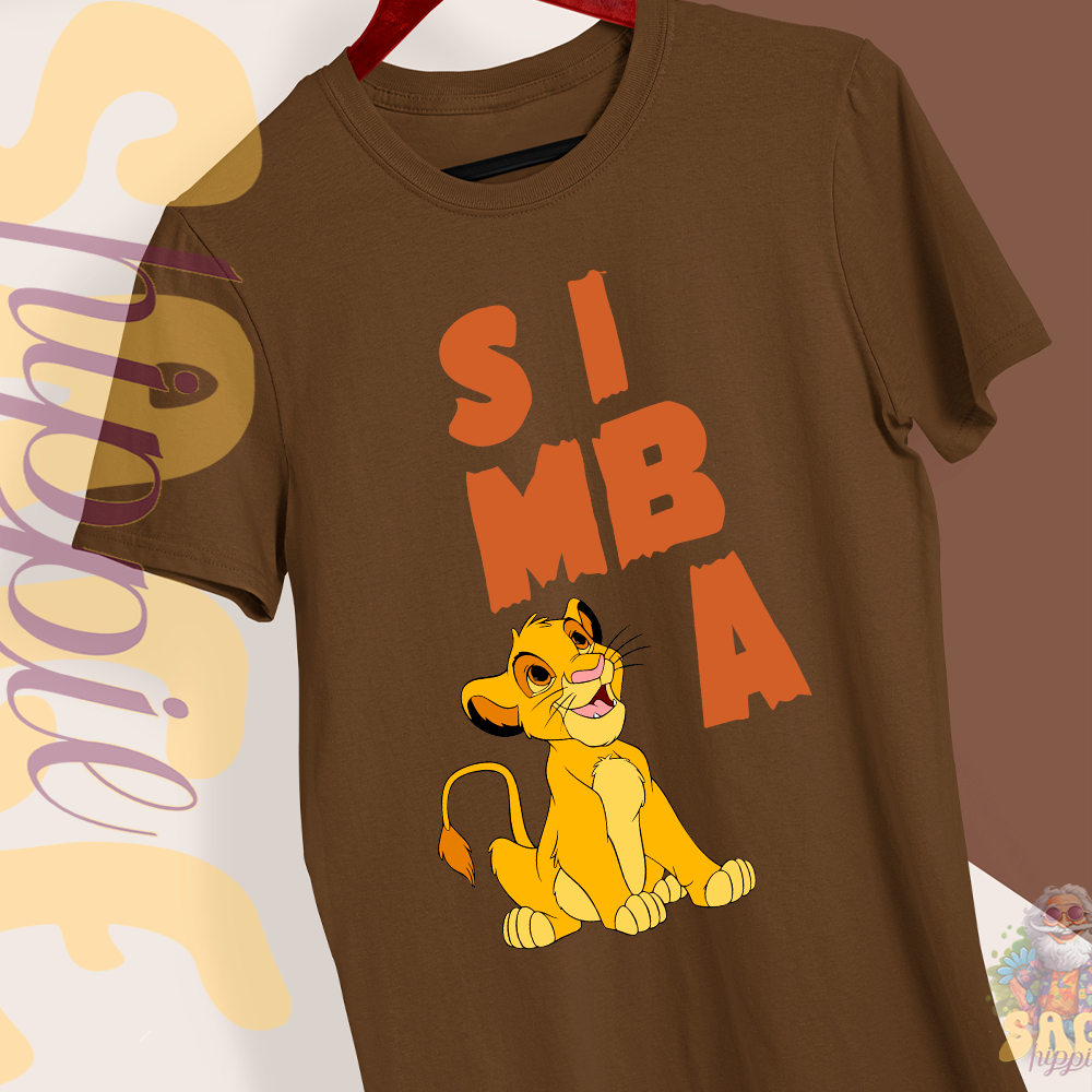 Camiseta Confortavel Simba Rei Leao Personagem Desenho Estilosa Adulto E Infantil