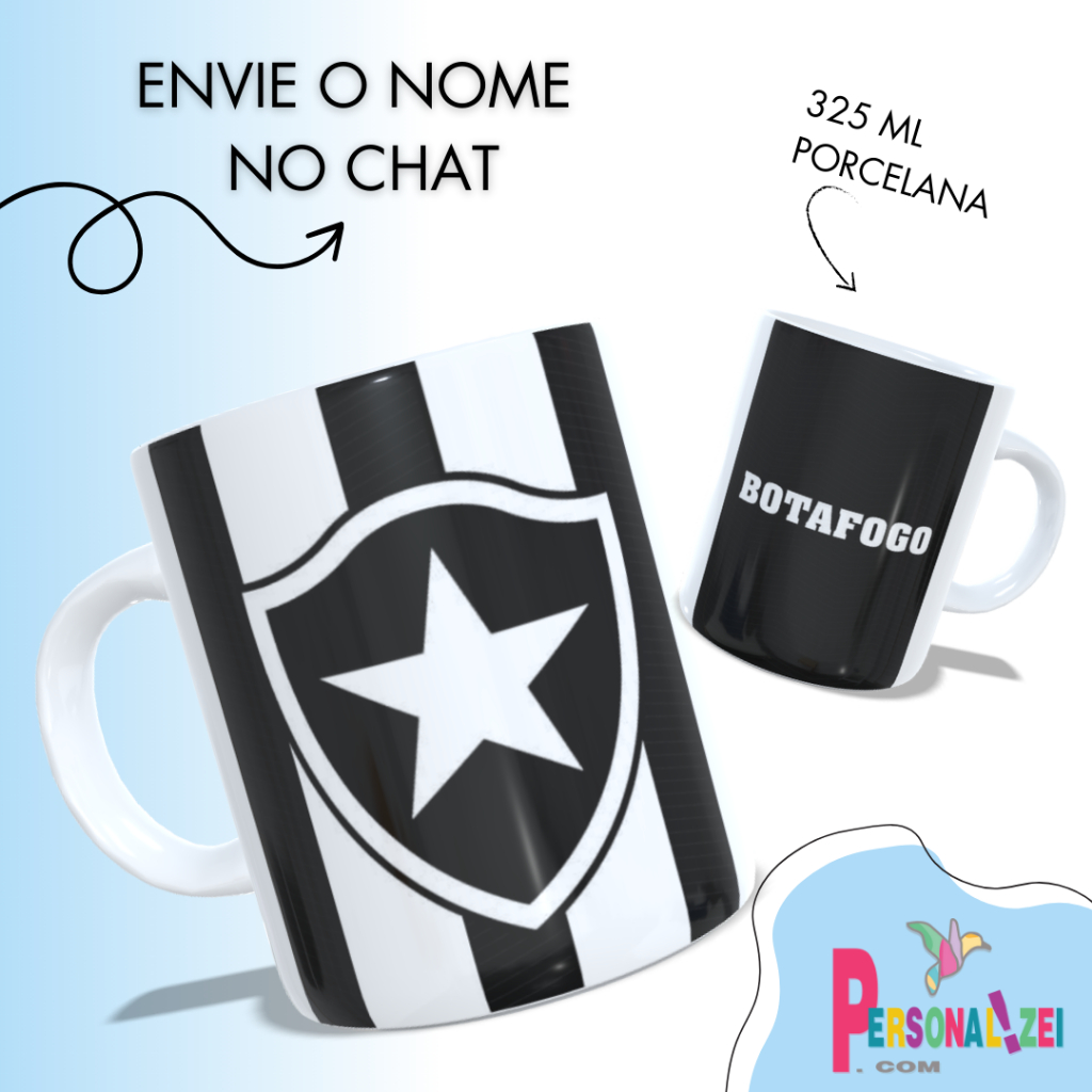 Caneca de Porcelana Personalizada Caneca Time de Futebol Alvinegro Xícara Personalizada Glorioso em Oferta na Shopee