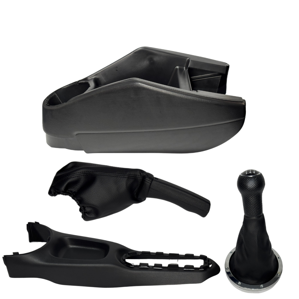 Kit Console Preto + Prolongador + Manopla Cambio + Coifa Gol Saveiro Parati G3