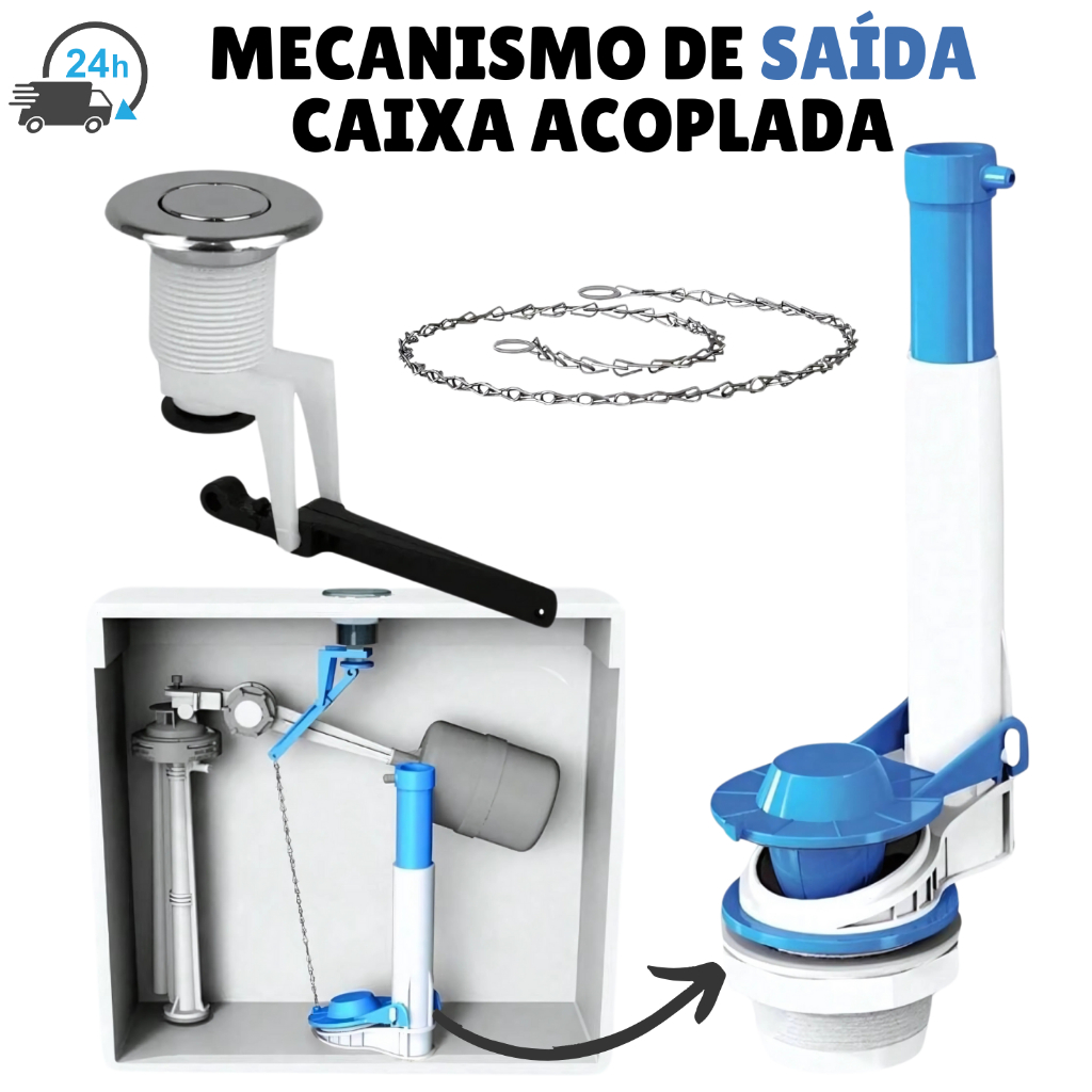 Mecanismo Saida Descarga Caixa Acoplada Acionamento Superior Reparo De Saida Para Caixa De Descarga
