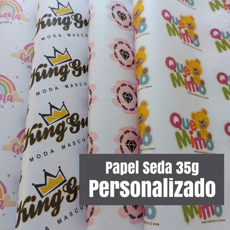 Papel Seda Personalizado com sua logo 40x60CM - 35g em Oferta na Shopee