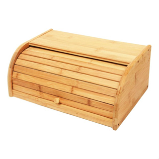 Porta Pão Bambu Com Tampa Retrátil 40X27X16CM Perfeita Para Armazenar Pães Bolachas Resistente em Oferta na Shopee